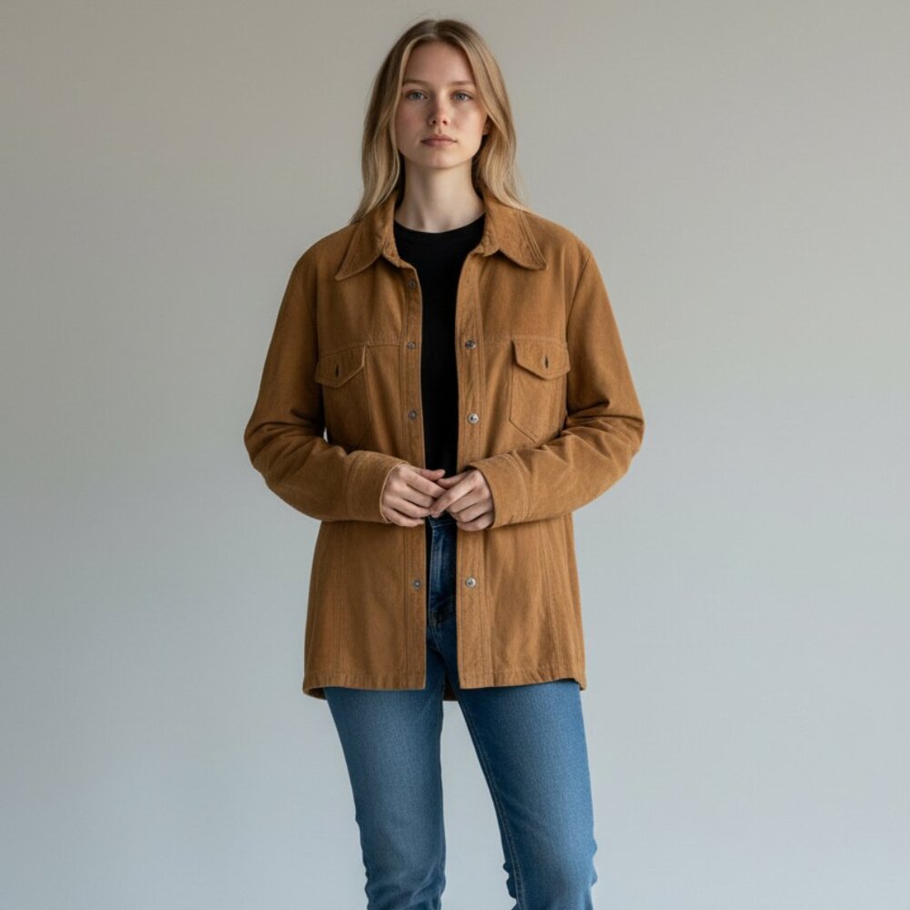 🤎✨ Vintage 90s Does 70s Suede “Woodstock” Maxima by Wilson Leather Jacket Shirt